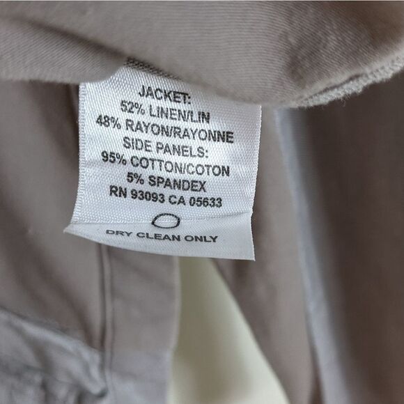 Nic + Zoe Taupe Linen Fitted Jacket Small - Picture 7 of 9